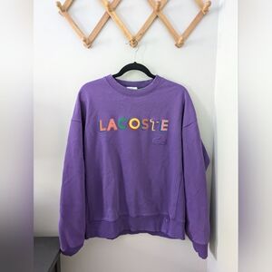 Lacoste Purple Crewneck Sweatshirt Embroidered